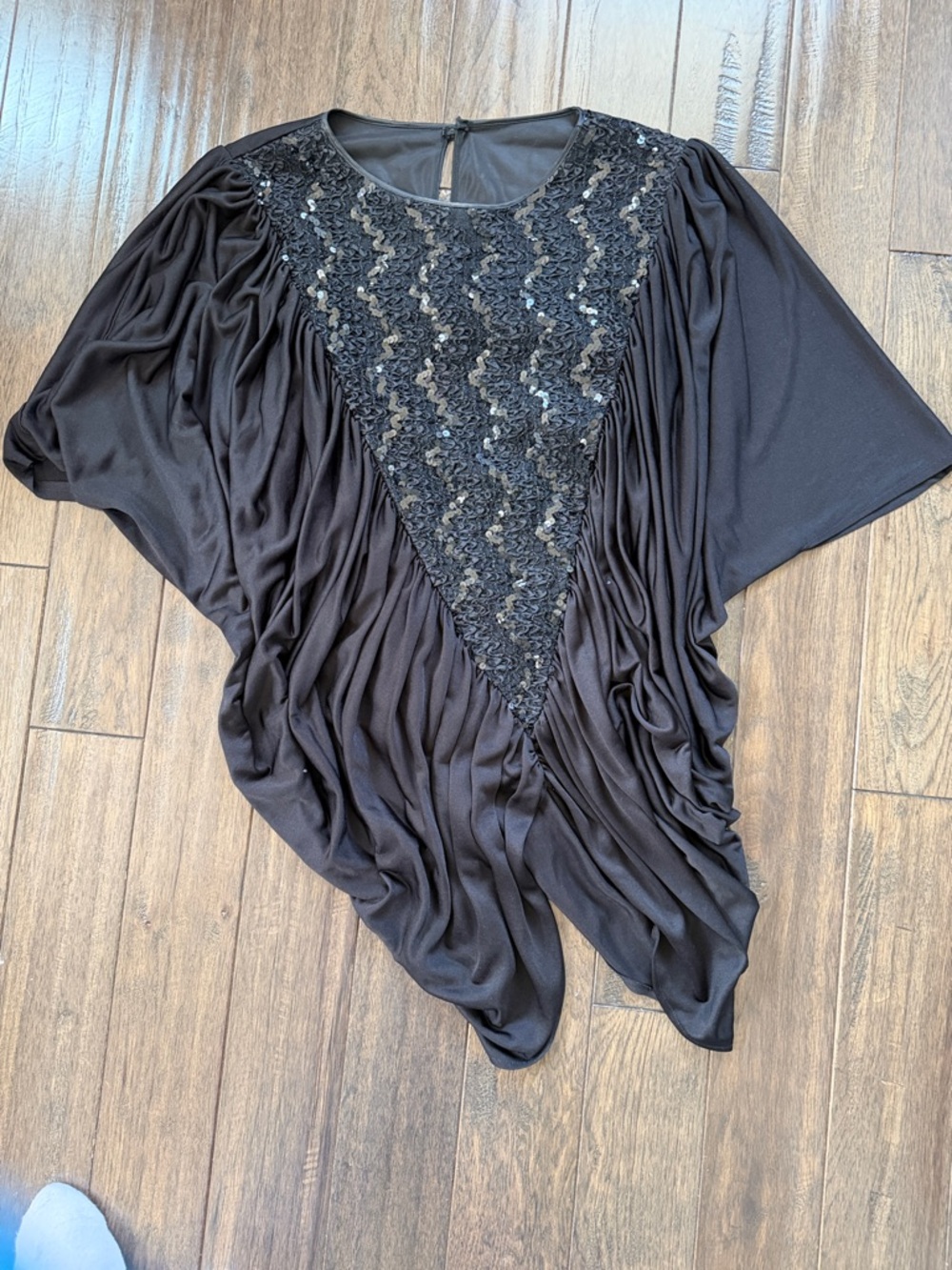 Vintage Black Sequin butterfly Top - Picture 2 of 5